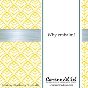 Embalming - What funeral directors do