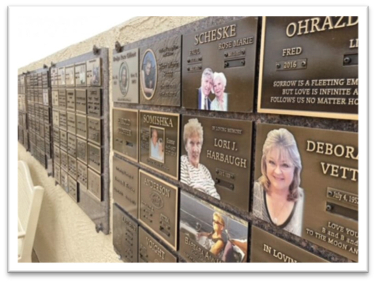 A memorial wall mausoleum